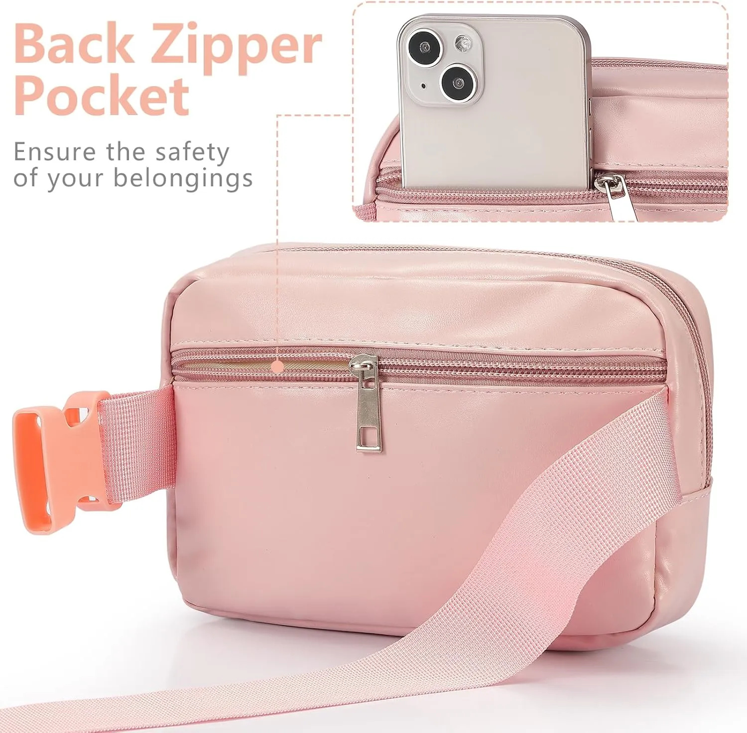 Belt Bag Fanny Pack for Women, Leather Belt Bag with Initial Letter Fashionable Crossbody Bag Waist Bag with Adjustable Strap for Traveling Hiking, Birthday Christmas Gifts for Women Girls Mom (A)