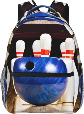 (Bowling) Laptop Backpack Purse For Women Men Travel Bag Casual Daypack With Compartment And Multiple Pockets