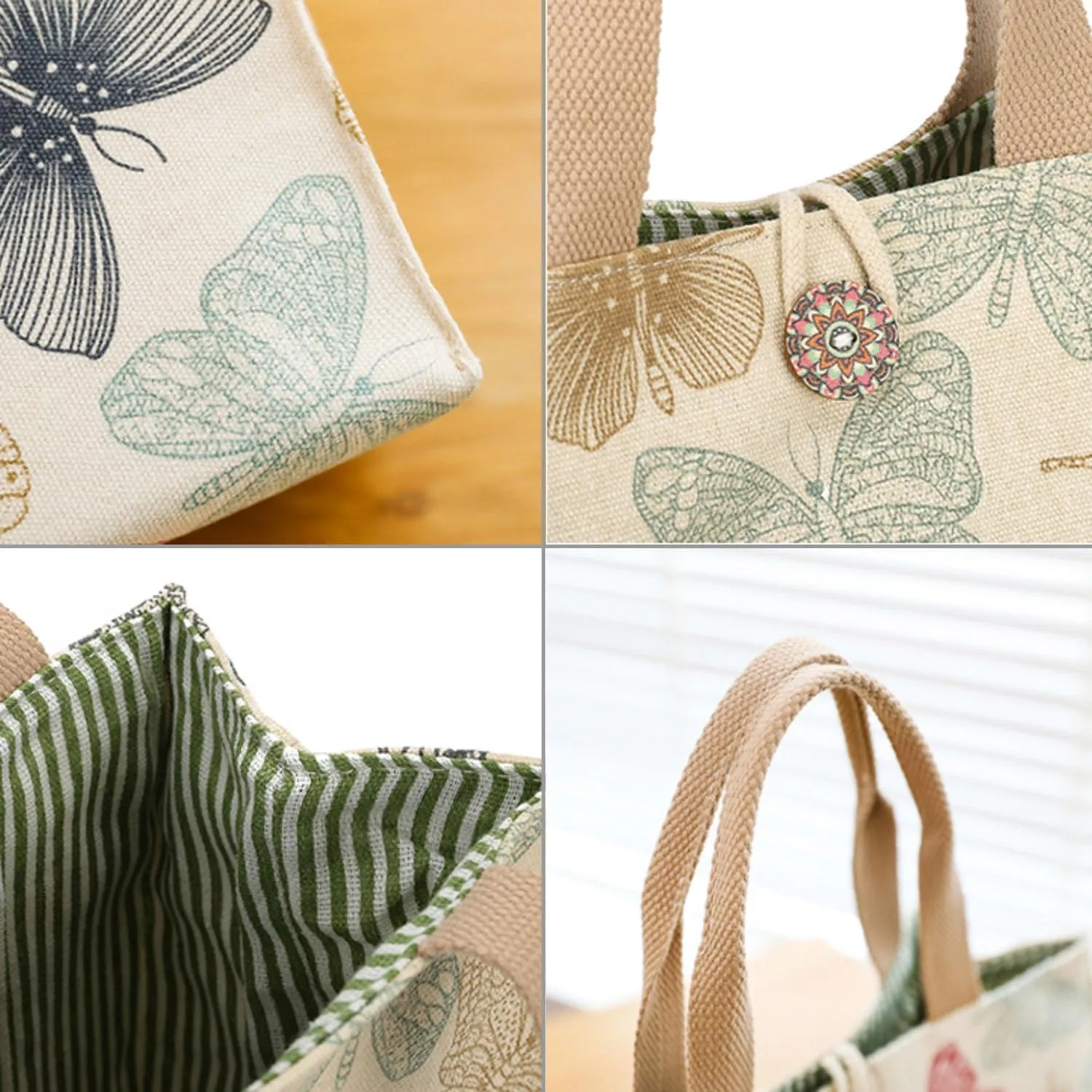 Canvas Small Bible Bag for Girls and Women, Cute Mini Preppy Aesthetic Tote, Reusable Grocery Bag for Essentials