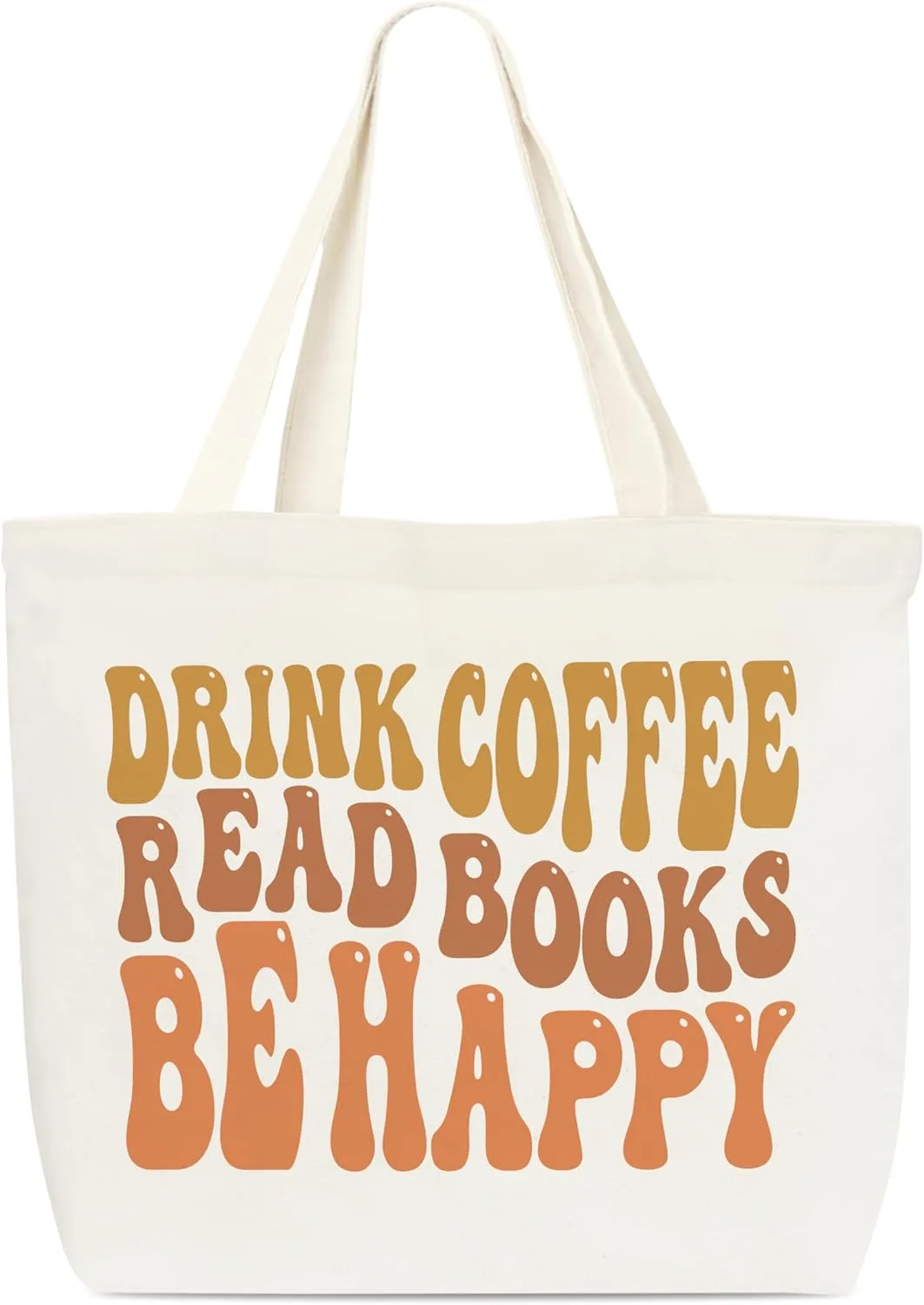 Canvas Tote Bag, Drink Coffee Read Books Totes For Book Lovers, Library Tote Bag, Reusable Grocery Shopping Bag, Library Shoulder Bag For Women Friend Coffee Lover Bookworm A(06)