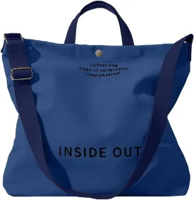 Canvas Tote Bag For Women inside out bag Crossbody Handbag with Adjustable Strap and Coin Purse for Work,Travel,Grocery