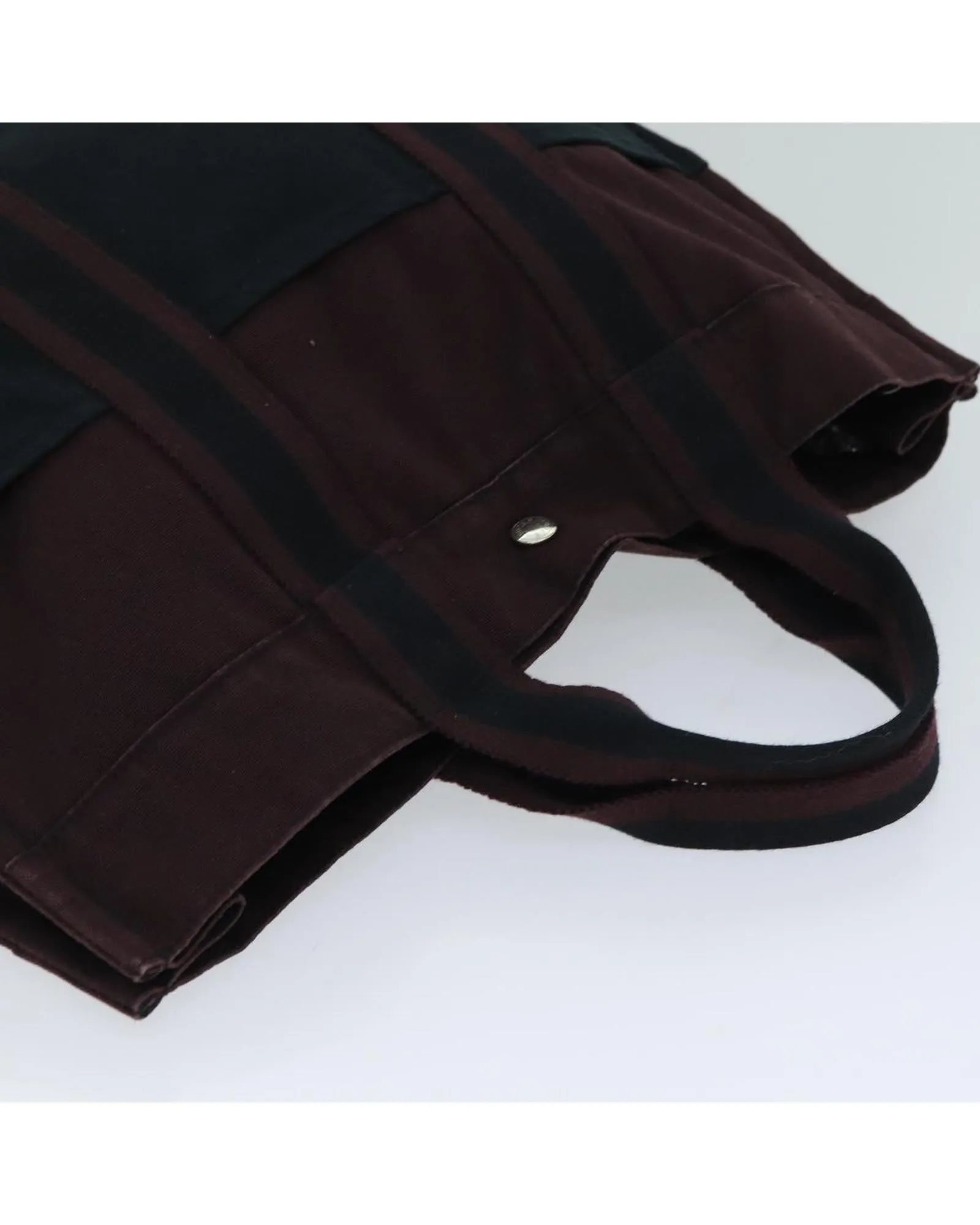 Canvas Tote Bag with Bordeaux Color and Multiple Compartments