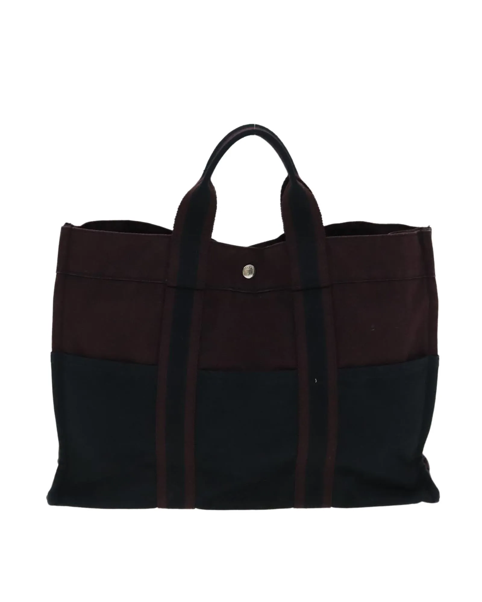 Canvas Tote Bag with Bordeaux Color and Multiple Compartments