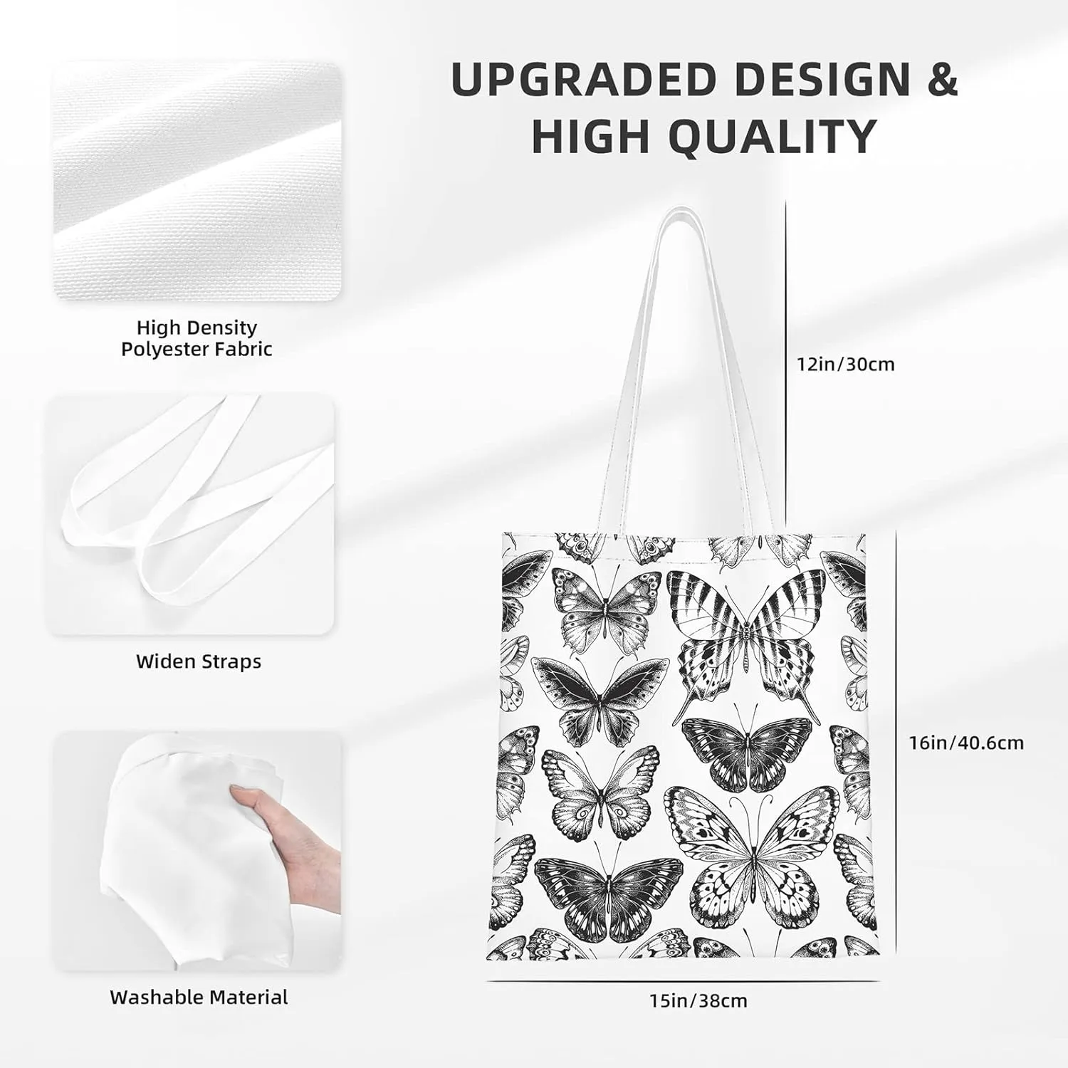 Canvas Tote BagFunny Birthday Reusable Large Shopping Shoulder Tote Bag For Women