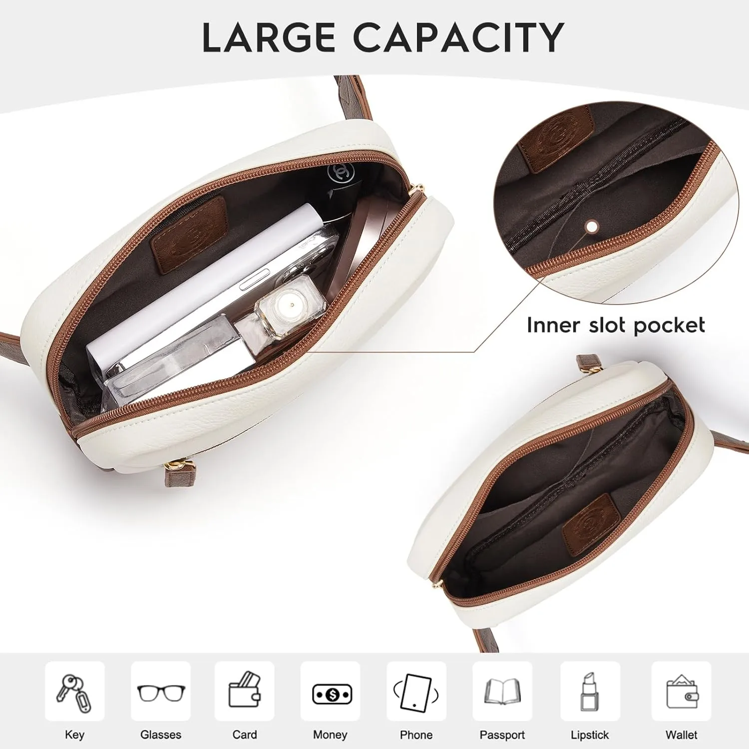 Cnoles Belt Bag for Women Fashion Waist Bag Vegan Leather Fanny Pack Crossbody Bags for Women With Adjustable Straps Brown