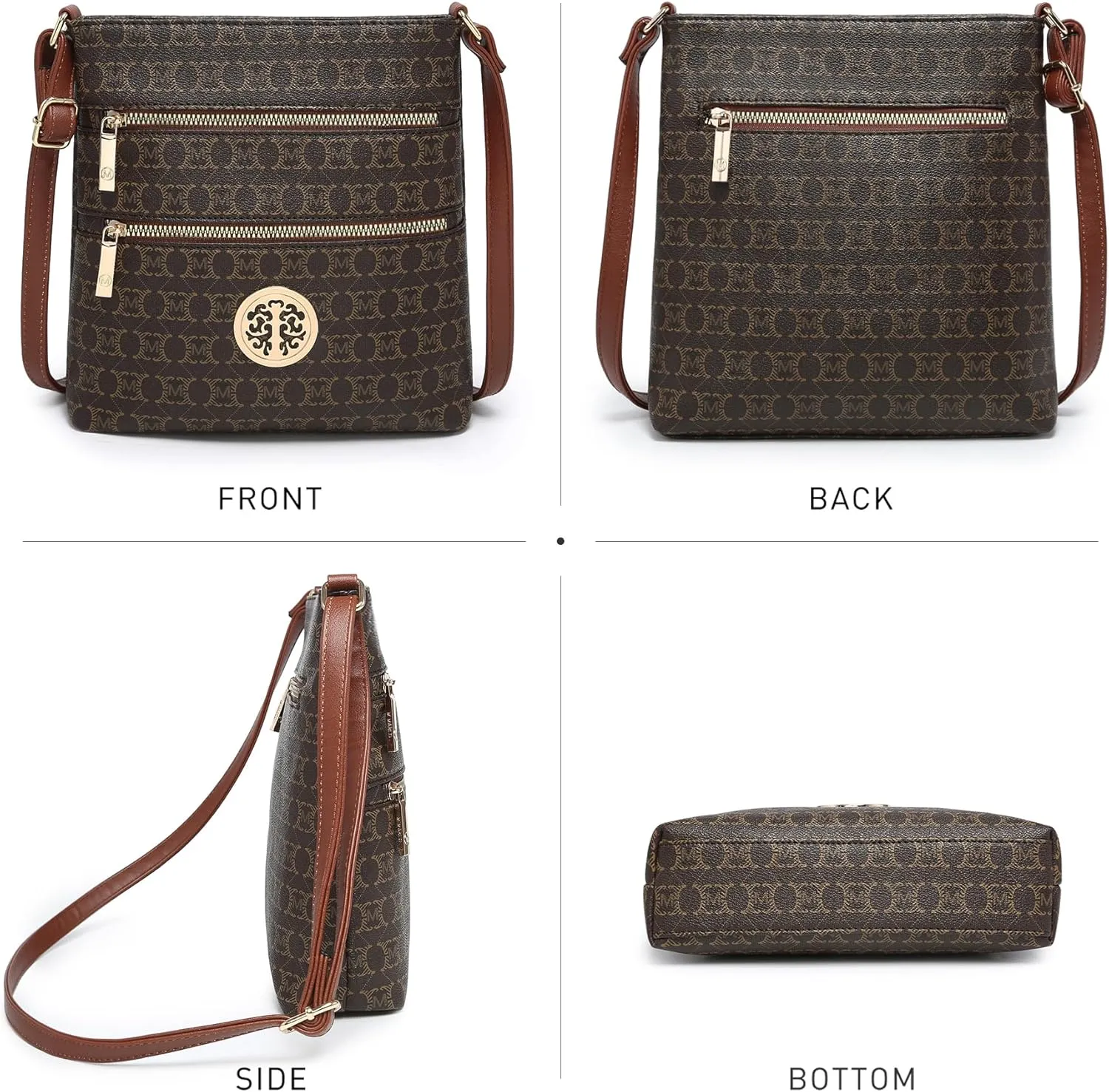 Crossbody Bags for Women Multi Pocket Crossbody Purses Trendy Vegan Leather Shoulder Handbags with Adjustable Strap