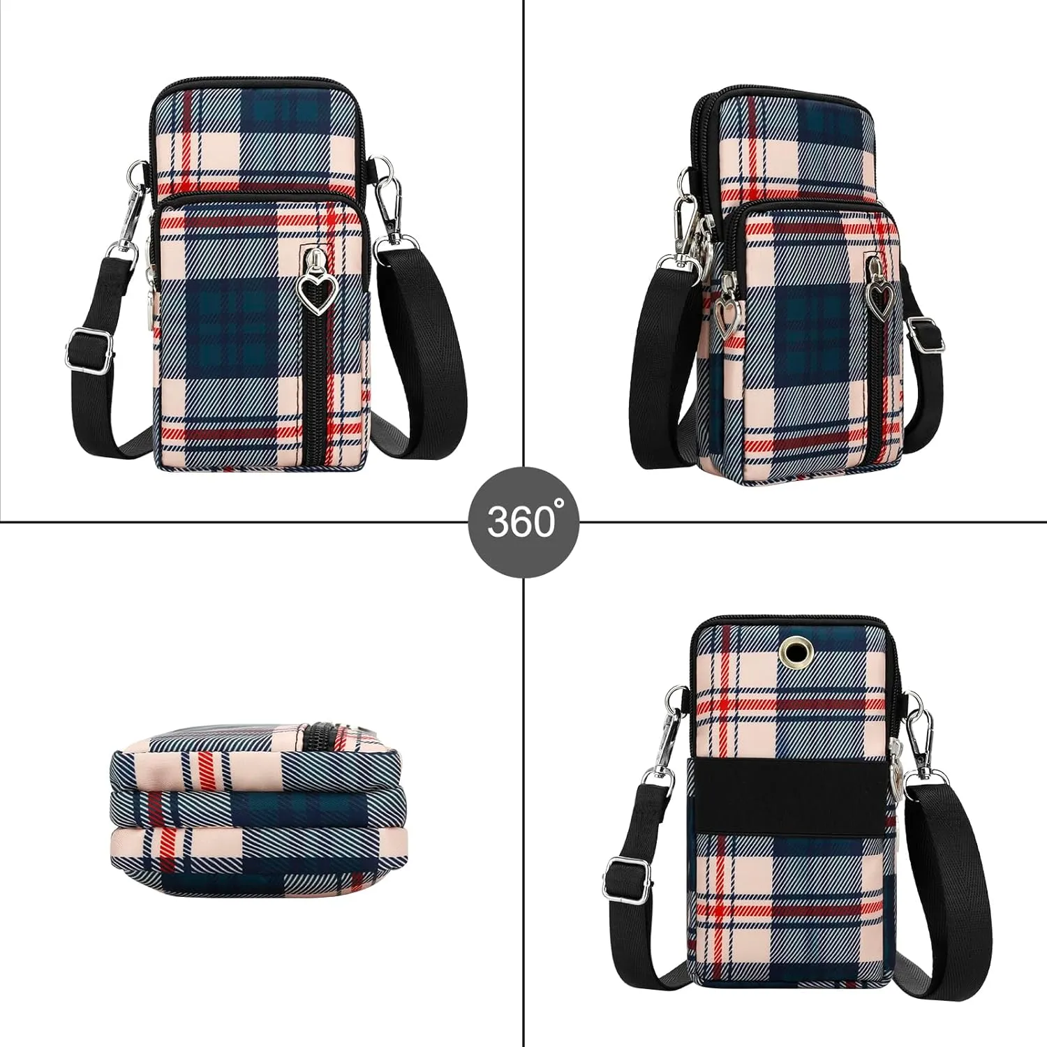 DOB SECHS Small Crossbody Wallet Phone Bag Shoulder Strap Wallet Pouch for Women Mini Crossbody Cell Phone Purse