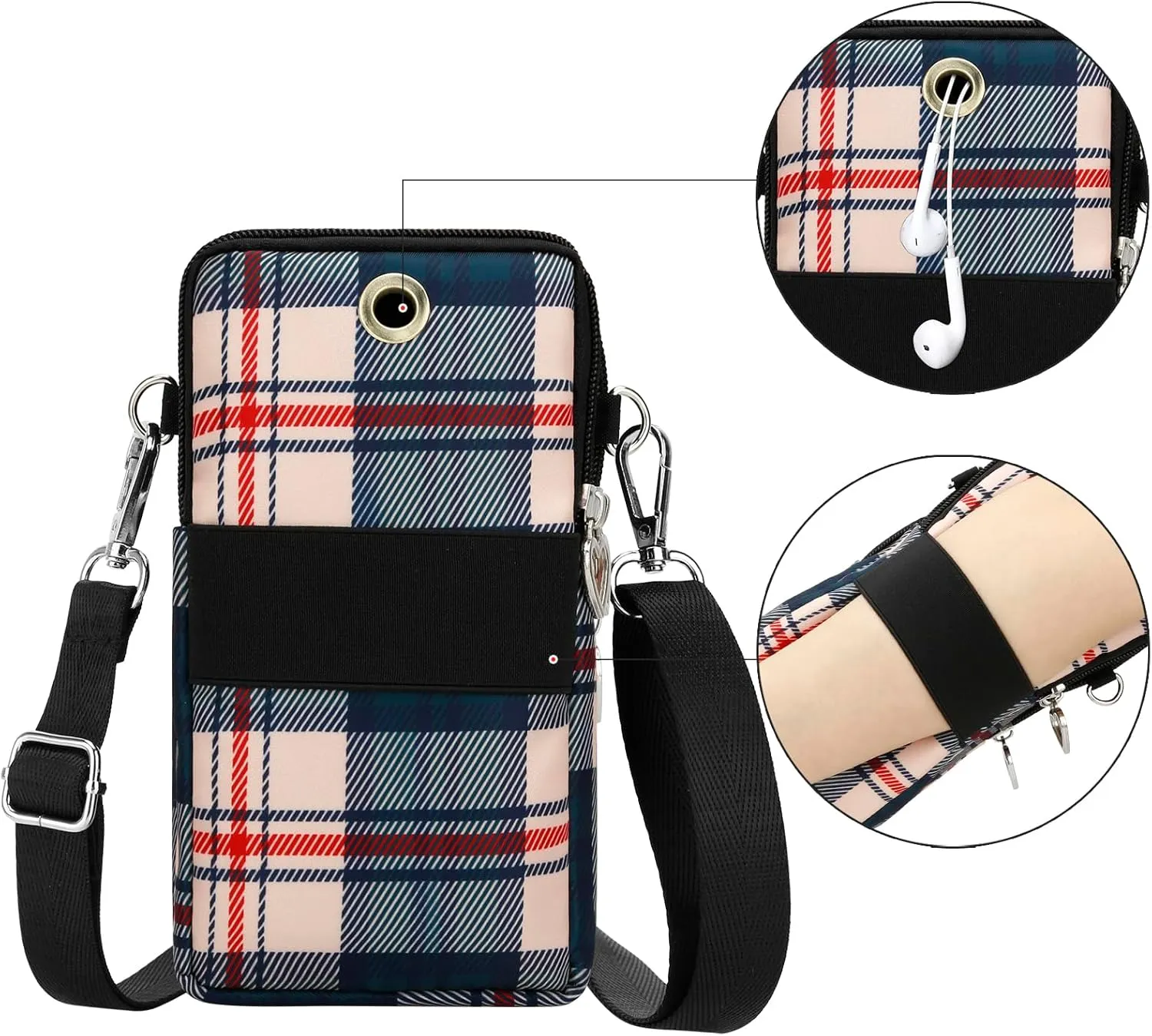 DOB SECHS Small Crossbody Wallet Phone Bag Shoulder Strap Wallet Pouch for Women Mini Crossbody Cell Phone Purse