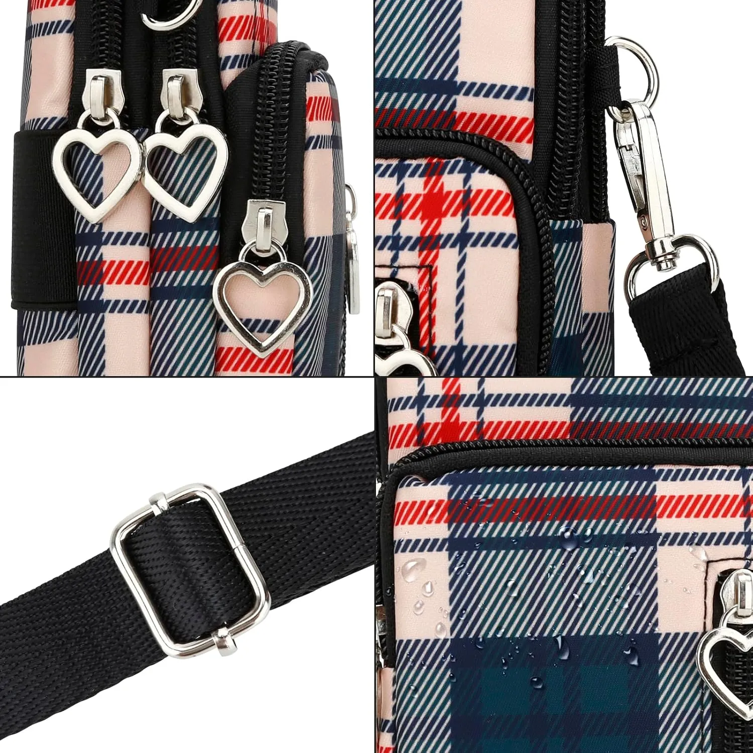 DOB SECHS Small Crossbody Wallet Phone Bag Shoulder Strap Wallet Pouch for Women Mini Crossbody Cell Phone Purse
