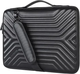 DOMISO 15.6 Inch Shockproof Waterproof Laptop Sleeve with Strap Lightweight Soft EVA Tablet Case for 15.6" Laptops/Apple/Lenovo IdeaPad/Acer Aspire E15 / HP Envy 15 / Dell, Black