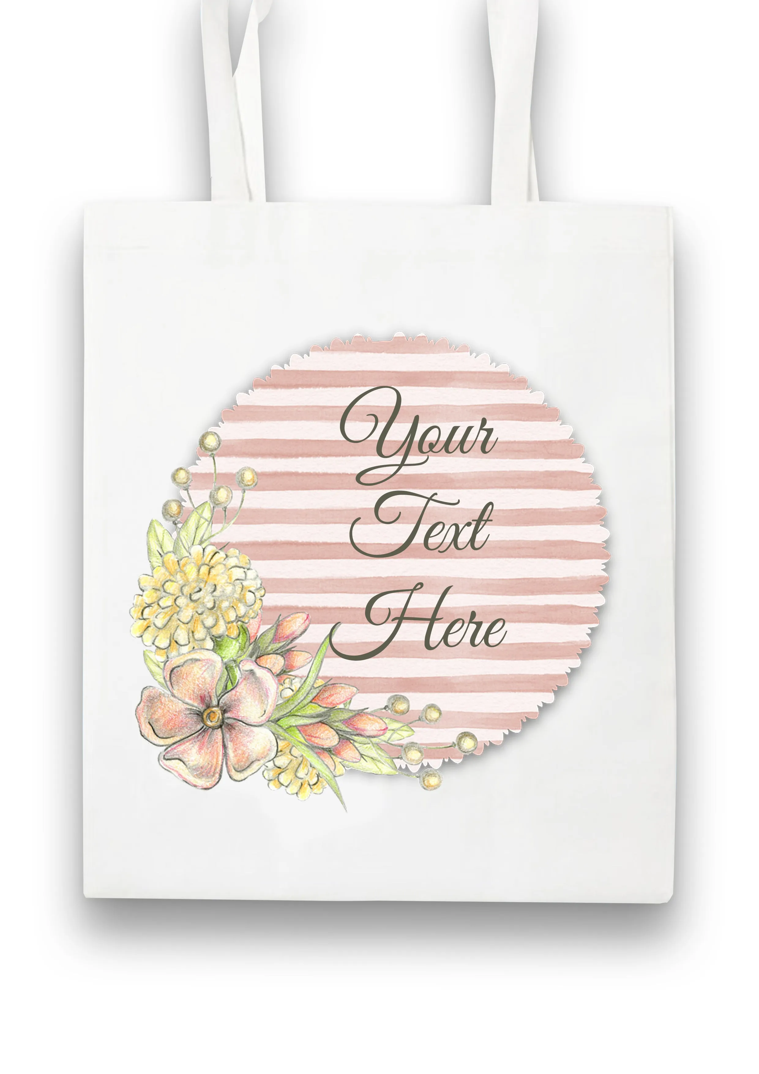 Floral Stripe Collection Tote Bag