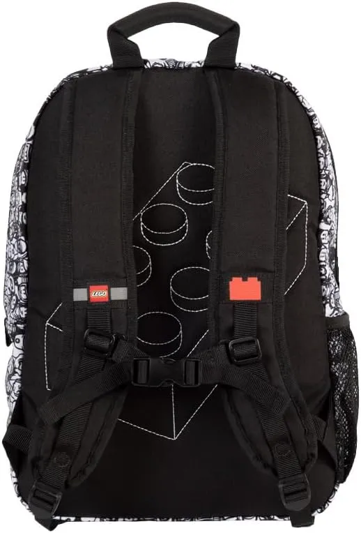 LEGO Iconic Prints Kids School Backpack Bookbag, for Travel, On-the-Go, Back to School, Boys and Girls, with Adjustable Padded Straps and Fun patterns, Crowd Color Me