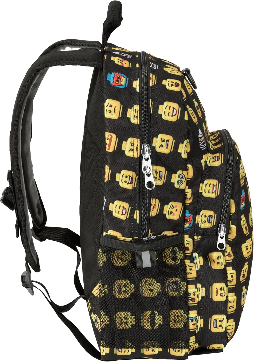 LEGO Iconic Prints Kids School Backpack Bookbag, for Travel, On-the-Go, Back to School, Boys and Girls, with Adjustable Padded Straps and Fun patterns, Minifigure