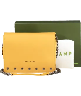 LONGCHAMP Yellow Leather Paris Rocks Crossbody Bag