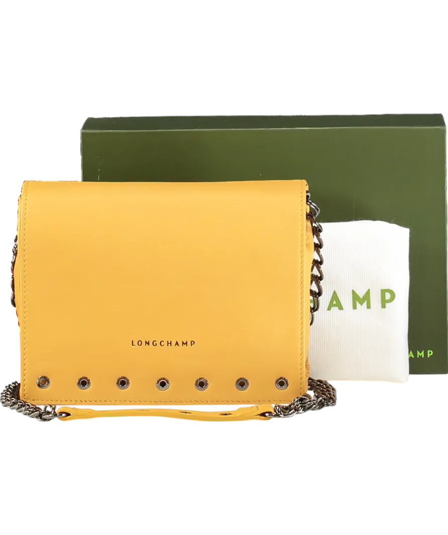 LONGCHAMP Yellow Leather Paris Rocks Crossbody Bag