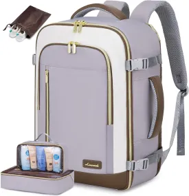 LOVEVOOK Travel Backpack for Women & Men, 40L Carry On Backpack, Personal Item Bag with 3 Packing Cubes, Business Weekender Overnight Luggage Daypack, Fits 17 Inch Laptop, Light Gray