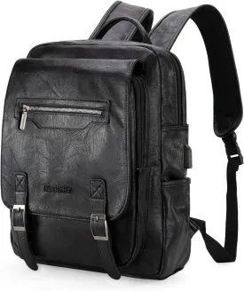 Montana West Laptop Backpack Purse for Women Men Unisex Vintage Backpack Casual Daypack for Travel Work with USB Charging Port