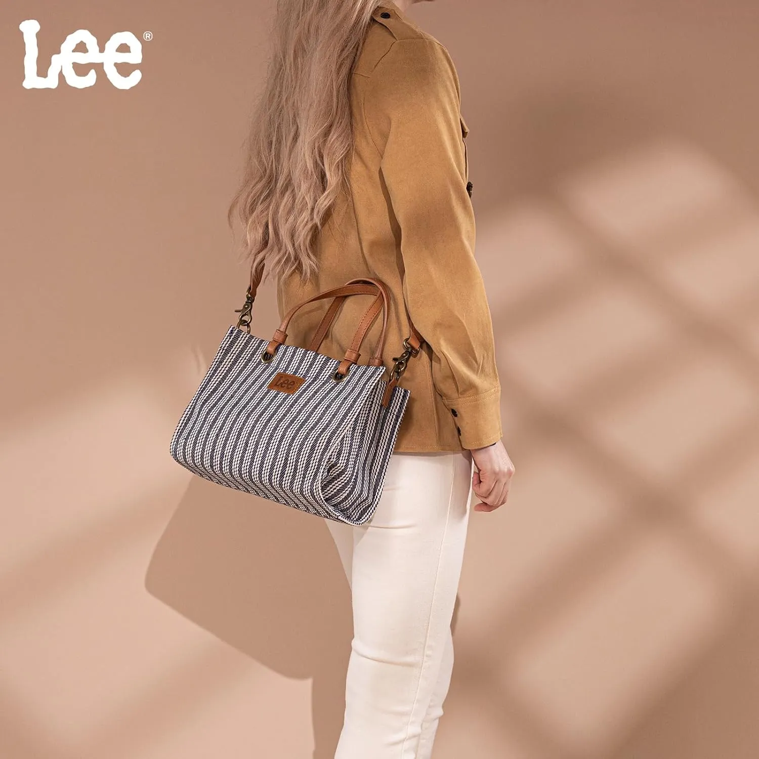 Montana West x Lee Small Tote Bag for Women Work, Stripe Crossbody Bag Top-handle Handbags