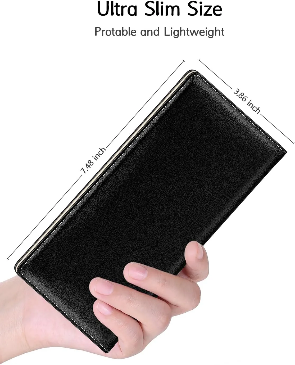 Nipichsha Womens Wallet, RFID Slim Wallets for Women, Thin Ladies Credit Card Holder Purse, Cute Leather Bifold Clutch Billfold with 11 Card Slots & ID Window, Black