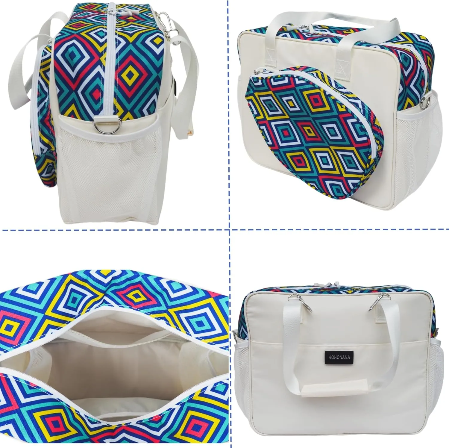 Pickleball Bag for Women, Cute Pickleball Tote Bag Crossbody Sling Paddles Shoulder Bag Large for Sports Gym Duffle