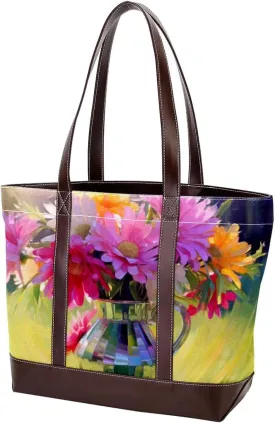Purses for Women,Tote Bag for Women,Handbags for Women,Colorful Daisies in Spring Meadow