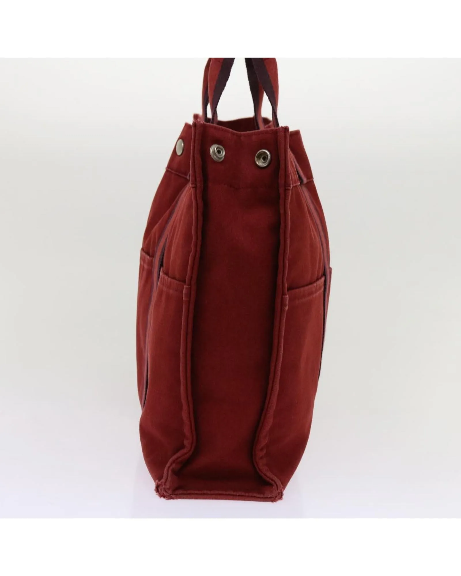 Red Canvas Hand Bag with Handle Drop and Serial No