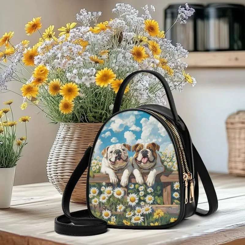 Small Crossbody Bags for Women Stained Glass Art Zip Cell Phone Purse, Vegan PU Leather Top Handle Handbags