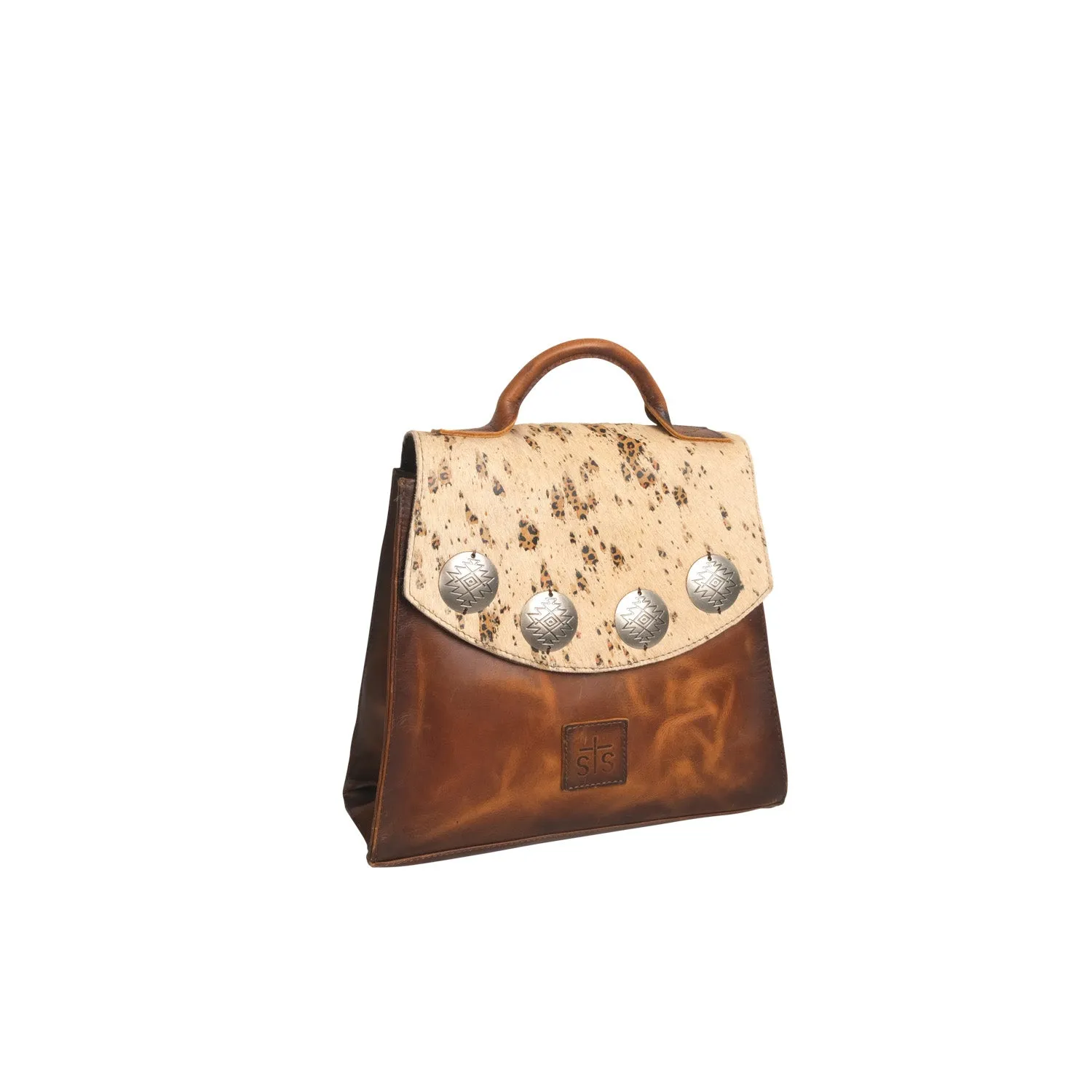 STS Ranchwear Womens Serengeti Remi Convertible Cream/Leopard Cowhide Backpack