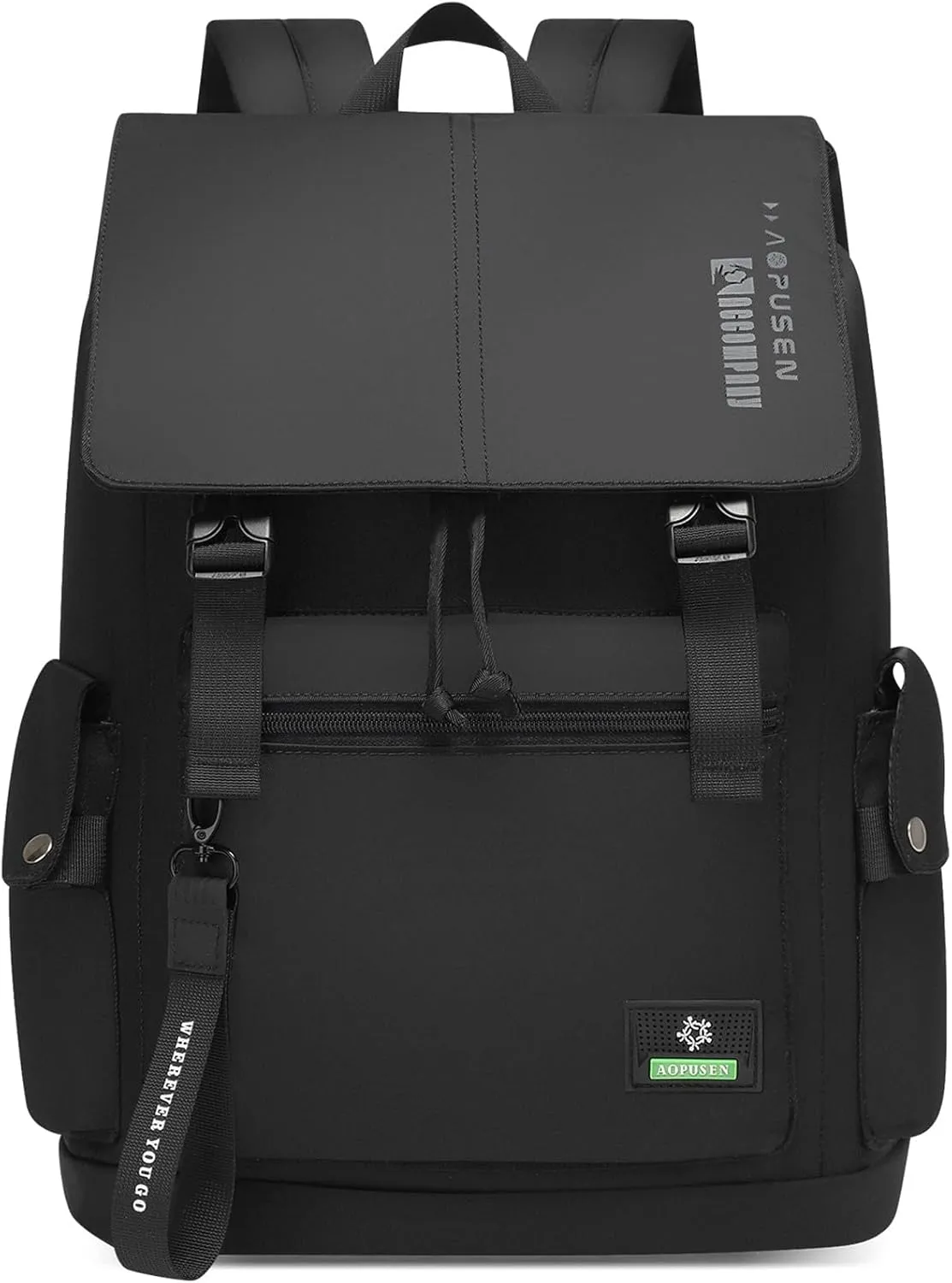 SUN EIGHT Lightweight Casual Backpack for Men Women,Water Resistant Durable Daypack fit 17.3inch,Laptop Compartment for Travel,Hiking,Work 35L (Black)