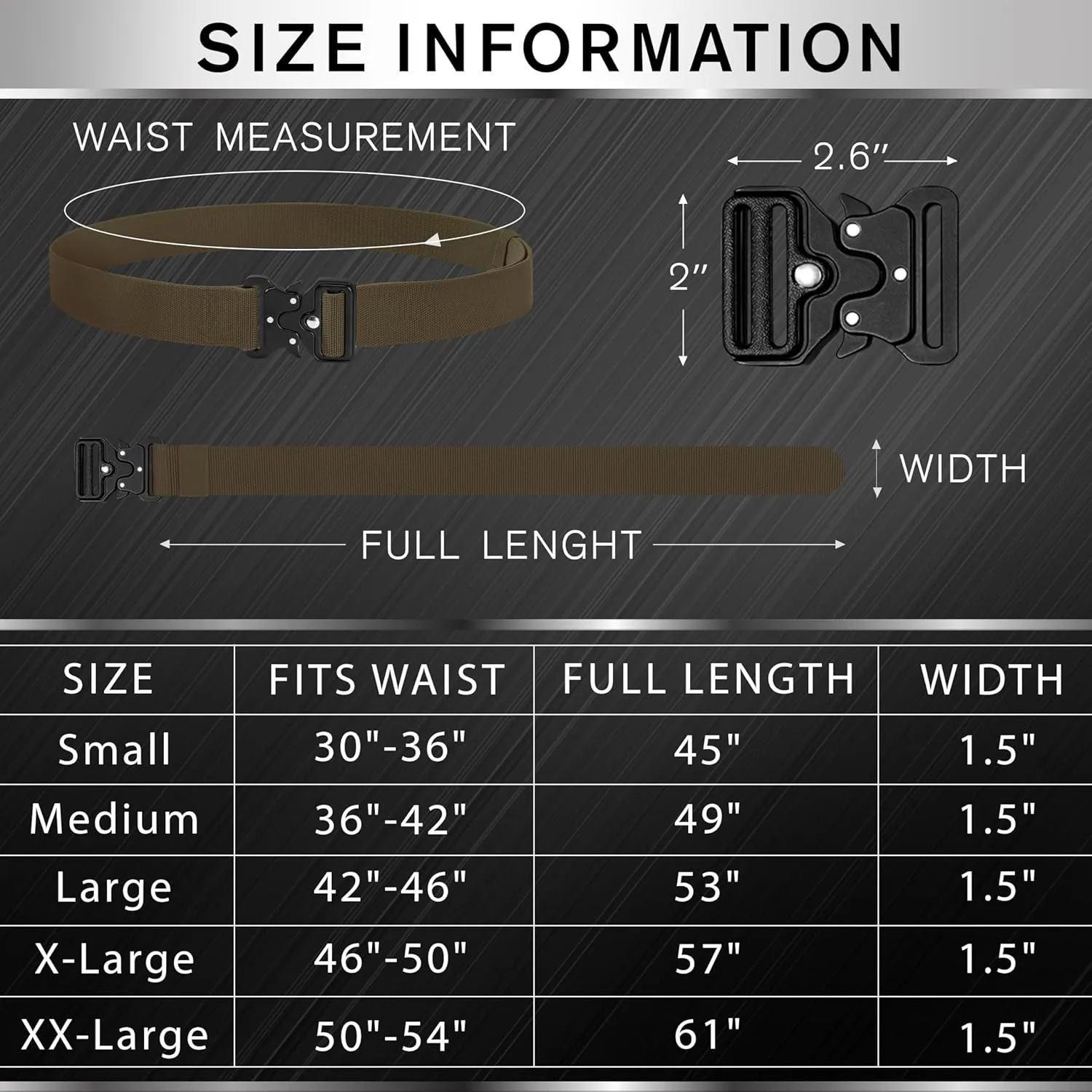TECEUM Tactical Belt  Heavy-Duty & Quick Release  Military, Work, Rigger, Duty & Utility Belt for Men