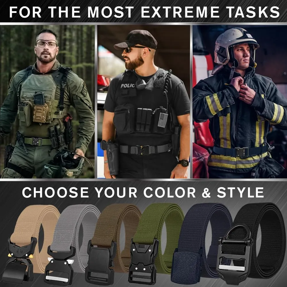 TECEUM Tactical Belt  Heavy-Duty & Quick Release  Military, Work, Rigger, Duty & Utility Belt for Men