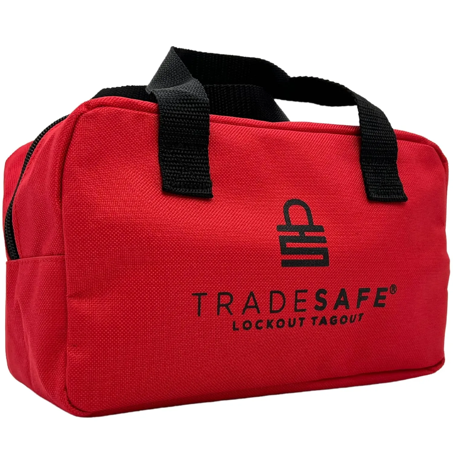 TRADESAFE Lockout Tagout Bag for Loto Devices - Polyester Canvas Lock Out Tag Out Kit Bag, Heavy Duty Lockout Bag with Handles, 9-3/8 x 5-1/2 x 4-5/16 inches