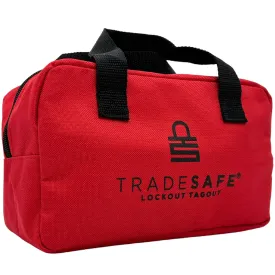 TRADESAFE Lockout Tagout Bag for Loto Devices - Polyester Canvas Lock Out Tag Out Kit Bag, Heavy Duty Lockout Bag with Handles, 9-3/8 x 5-1/2 x 4-5/16 inches