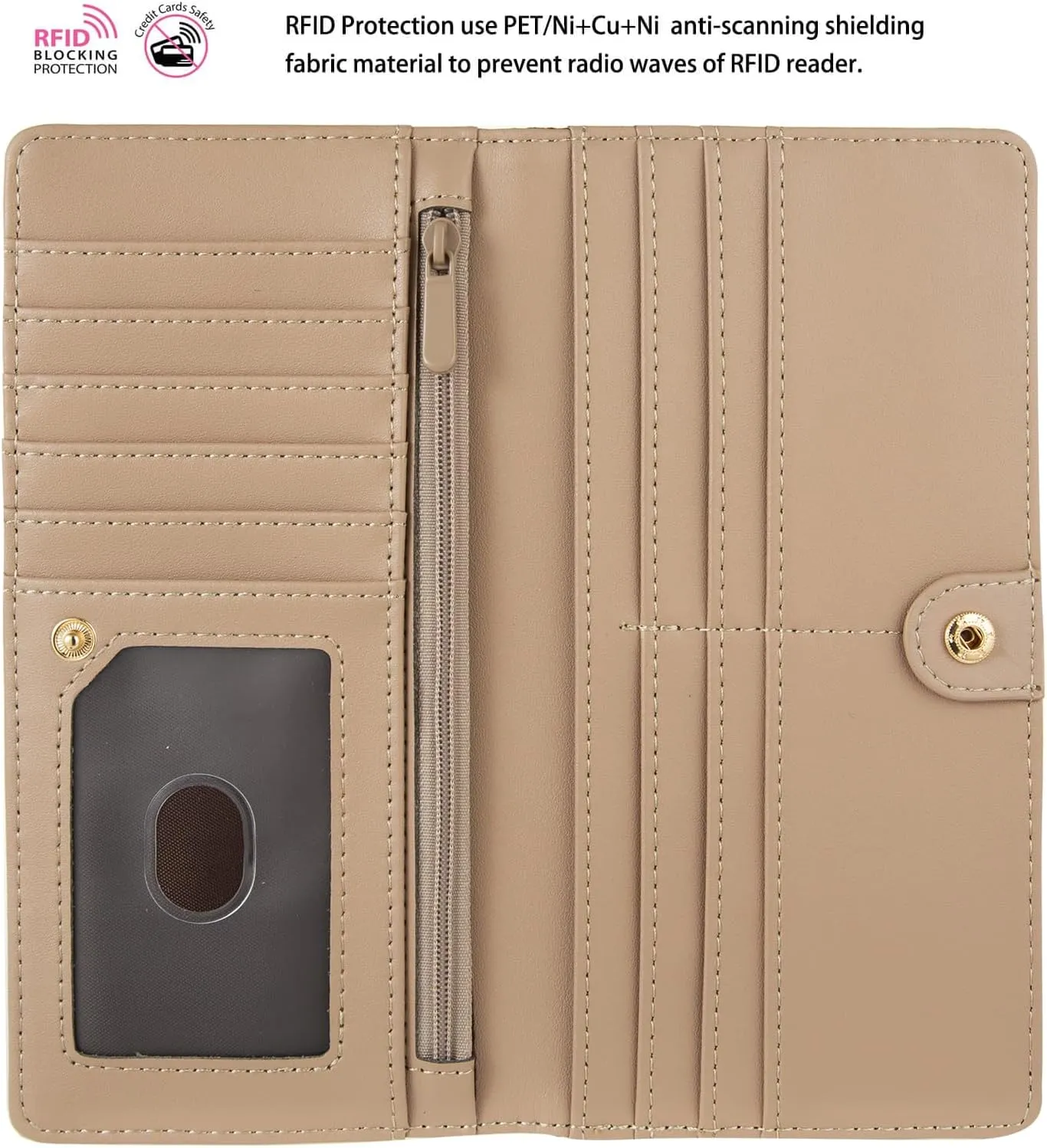 Ultra Slim Thin Leather Women Wallet Rfid Blocking Credit Card Holder Bifold Clutch (White Floral)