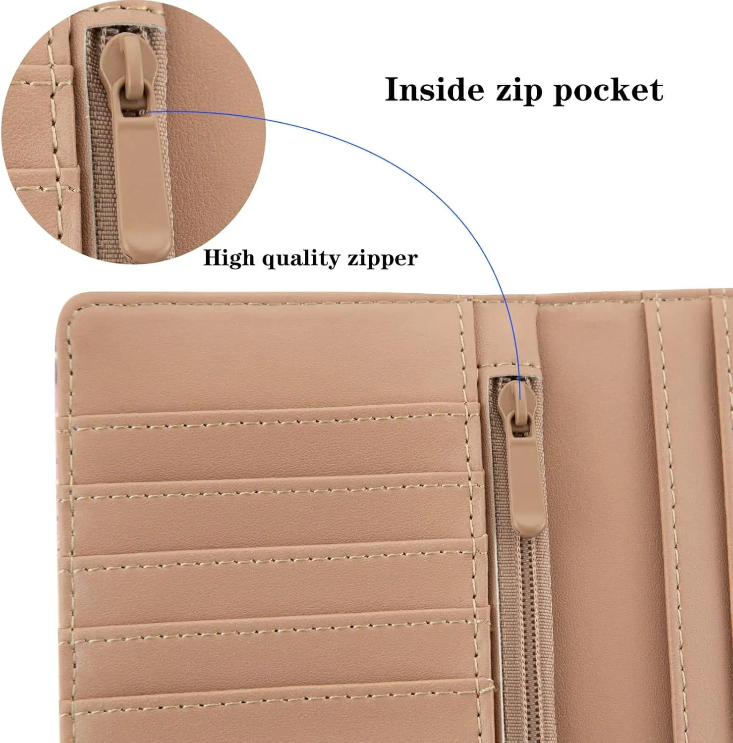Ultra Slim Thin Leather Women Wallet Rfid Blocking Credit Card Holder Bifold Clutch (White Floral)