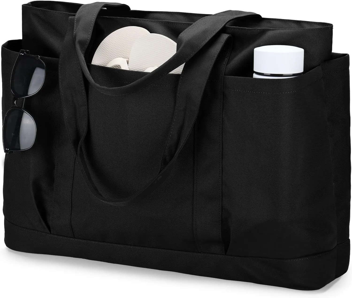 VASCHY Extra Large Beach Bag, Oversized Utility Travel Tote Bag with Zipper Waterproof Sand-proof Pool Bag with Wet Bag
