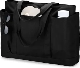 VASCHY Extra Large Beach Bag, Oversized Utility Travel Tote Bag with Zipper Waterproof Sand-proof Pool Bag with Wet Bag