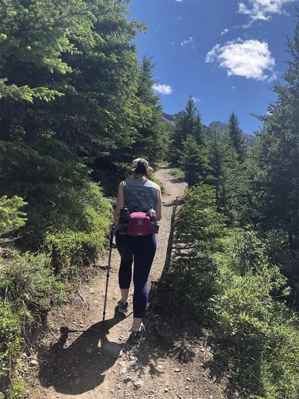 WATERFLY Fanny Pack Waist Bag: Fannie Pack 2 Water Bottle Holders Lumbar Belt Hiking Walking Running Jogging Camping Large Woman Man (Bottle Not Included