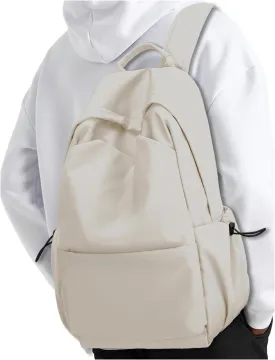 YGR Laptop Backpack for Women and Men, Waterproof Lightweight Travel Daily Rucksack Casual 15.6 inches Computer Bags for College, Beige